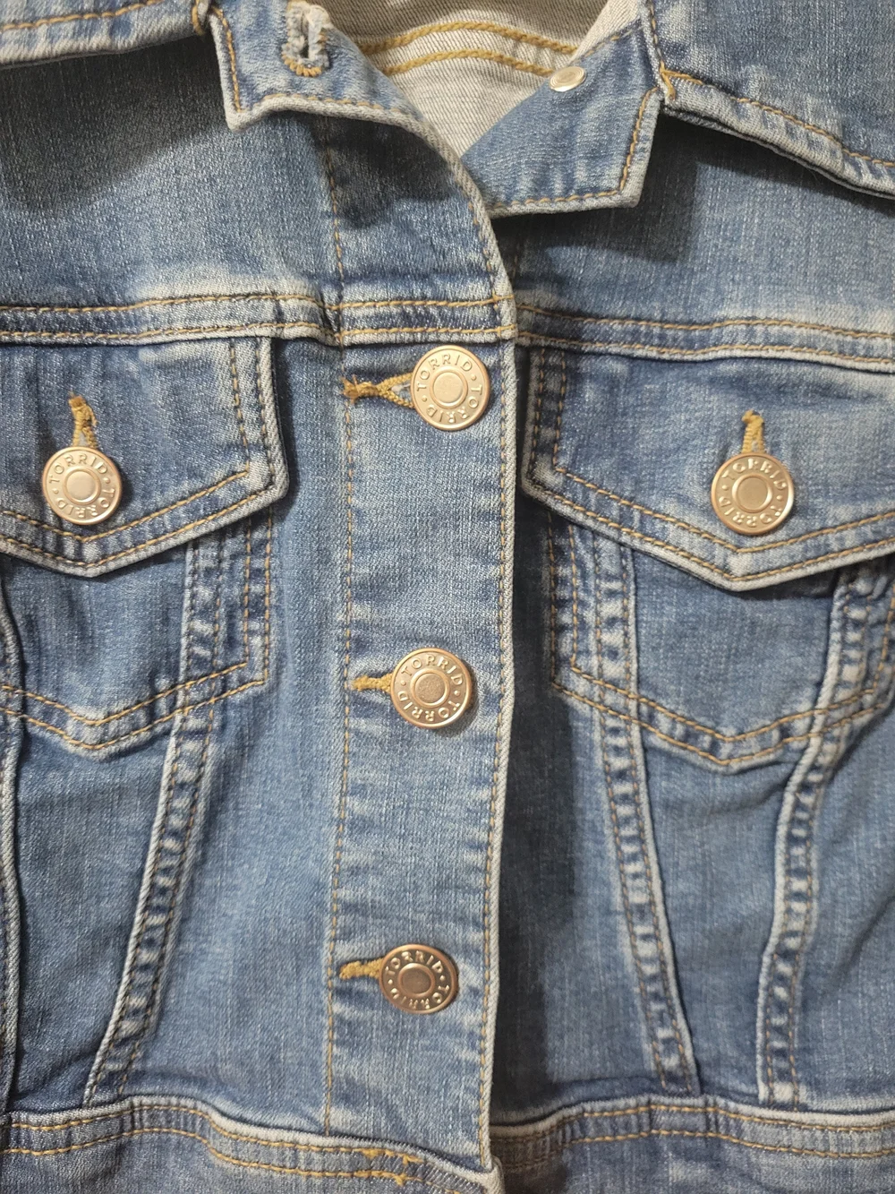 torrid Blue Cropped Short-Sleeve Denim Jacket - Picture 3 of 4